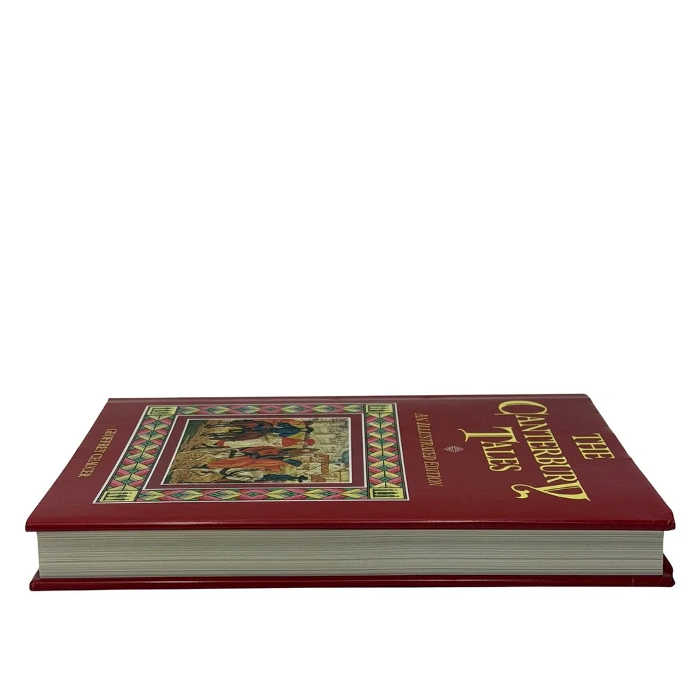 The Canterbury‎ Tales Geoffrey Chaucer Illustrated Edition Hardcover 1992 Red